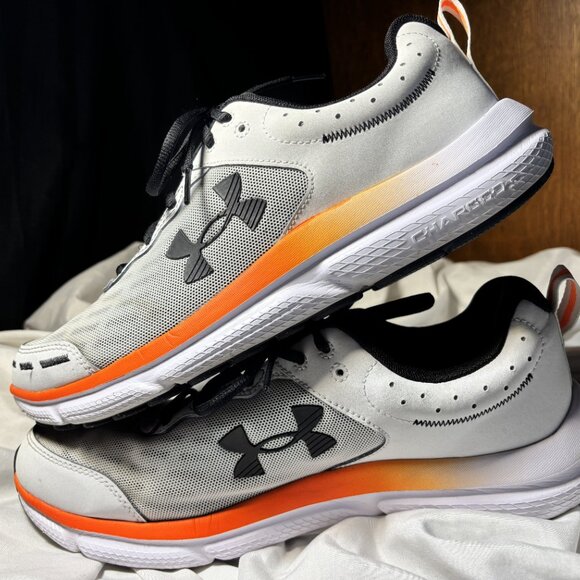 Under Armour Running Shoes – White/Black/Orange – Men’s Size 11 - Picture 6 of 9